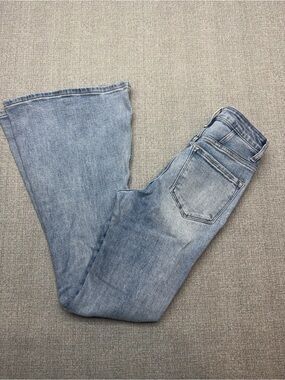 Flying Monkey High Rise Super Flare Two Tone Jeans